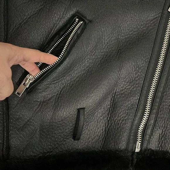ZARA DOUBLE-FACED JACKET Moto Style Front zip pockets. metal buckles. - Picture 7 of 16